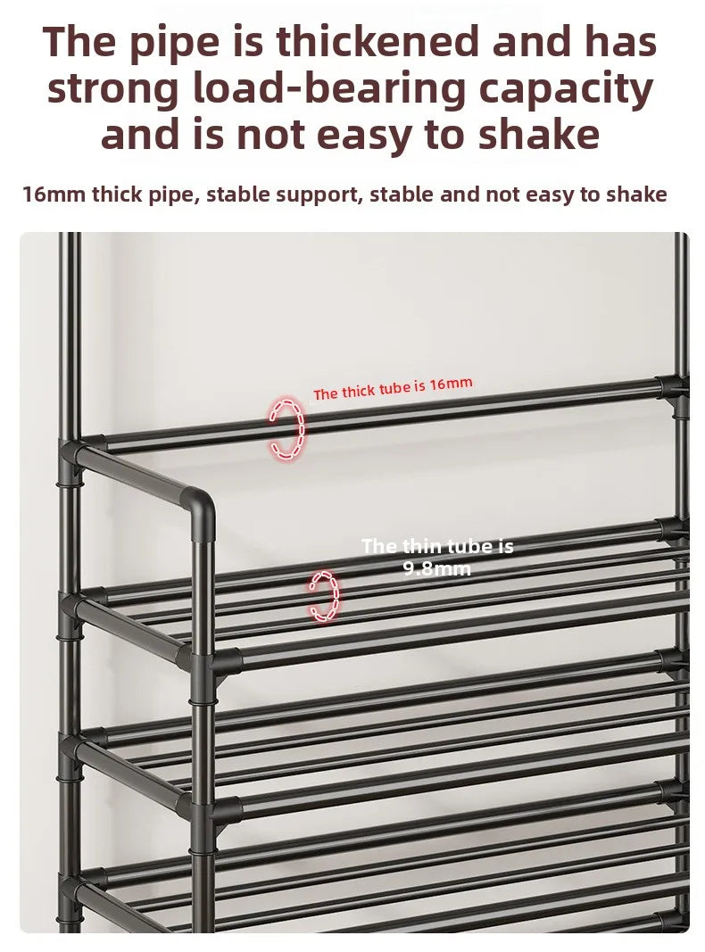 Многослойна поставка за обувки, проста домакинска интегрирана многофункционална, лесна за сглобяване врата за съхранение на обувки, шкаф за обувки, поставка за шапки