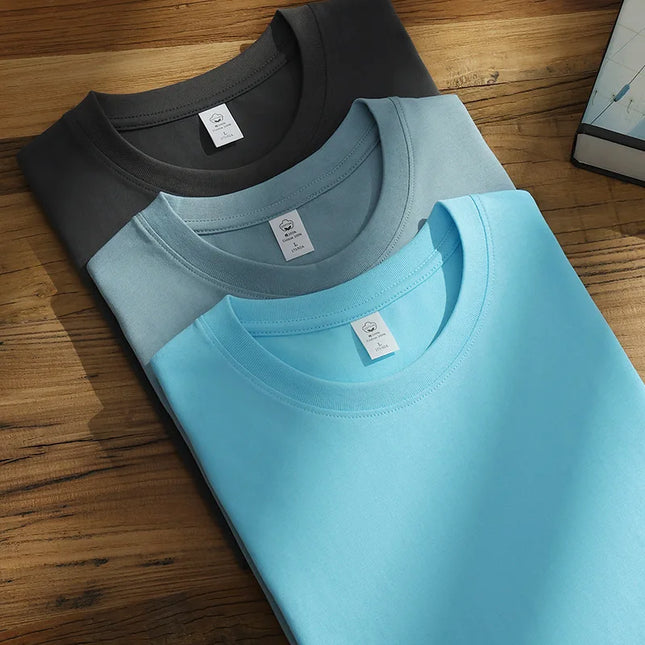 Лятна тениска за жени, памучна 2026, плътна, широка тениска, ежедневни корейски топове, плетена тениска с къс ръкав и о-образно деколте, дамски топ тениски