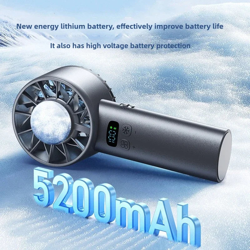 Xiaomi 5200mah Вентилатор за леден компрес, високоскоростен охлаждащ, ръчен USB акумулаторен, преносим LED цифров дисплей за пътуване на открито