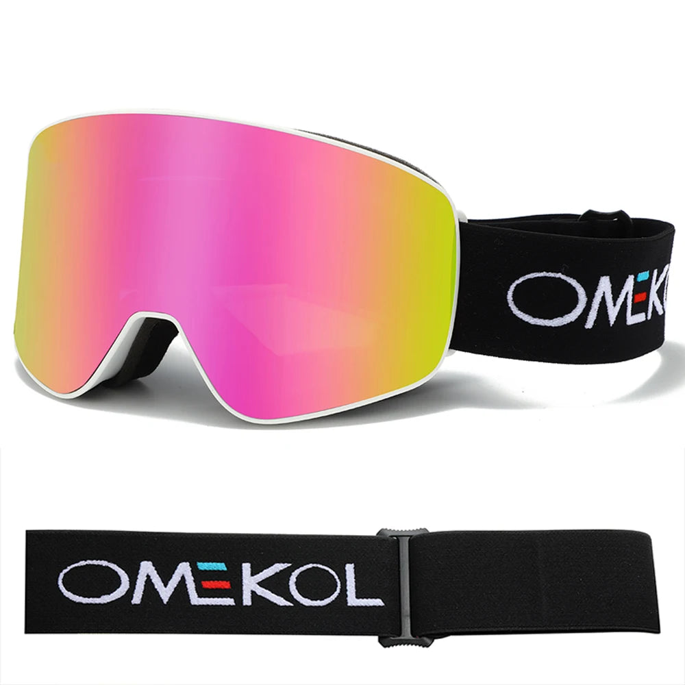 Двуслойни ски очила против мъгла, мъже и жени, маска за спорт на открито, туризъм, сняг, сноуборд, очила за снегомобили