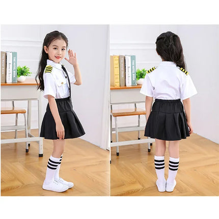 2025osplay Costumes pour infants, uniforme de pilote d'avion, vêtements de classe de profession