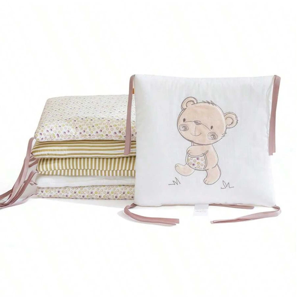 Протектор за бебешко легло, подложки за предпазител за креватче, 6 броя/комплект, предпазител за бебешко легло, детско безопасно легло около креватче от памучна смес, против сблъсък, против падане