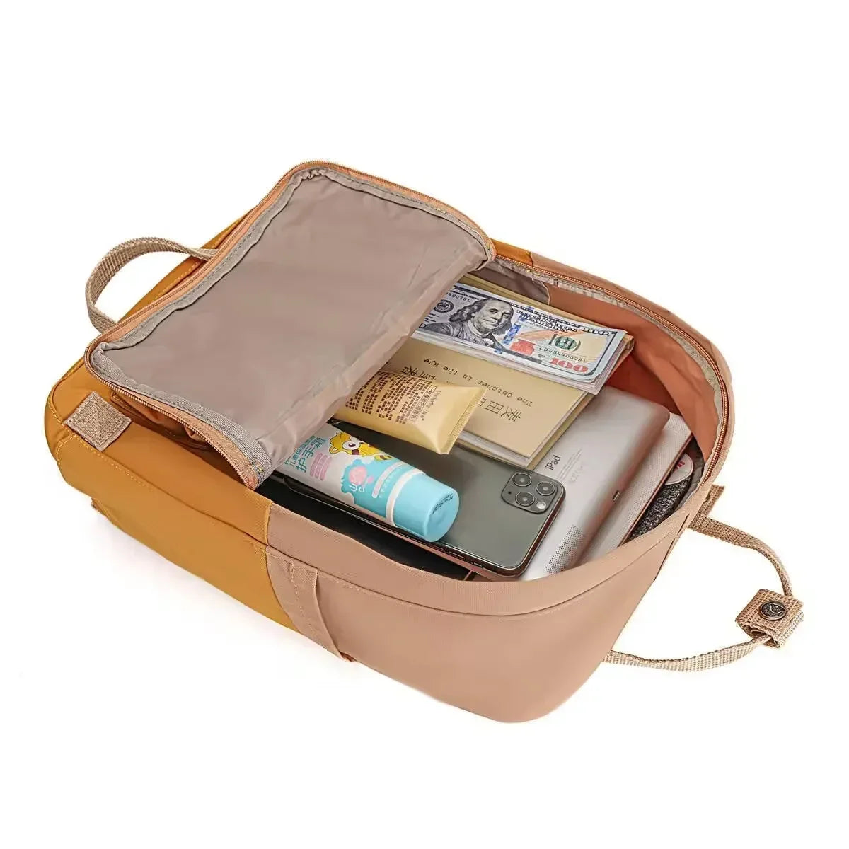 Минималистична раница Fjallraven, многофункционална спортна студентска раница, водоустойчива чанта за компютър, цветни блокове