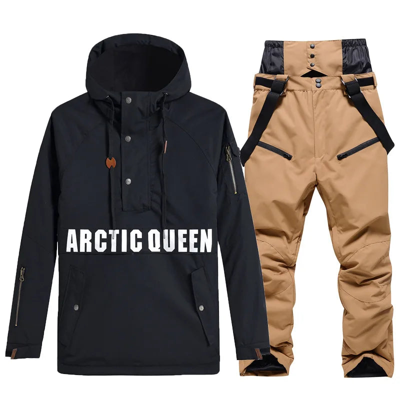 Комплекти ски костюми за мъже и жени, водоустойчиви, снежен костюм, комплект ски яке и панталон, облекло за дейности на открито, сноуборд, гащеризон