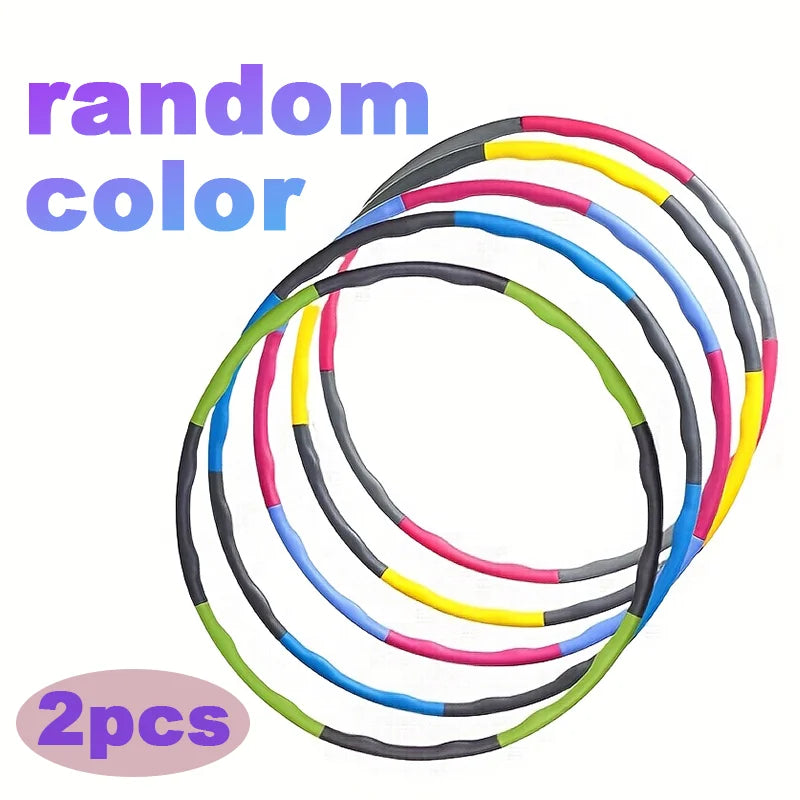 Регулируем цветен хула обръч за деца - преносима пластмасова фитнес играчка, подвижен кръг за упражнения, спорт и тренировки