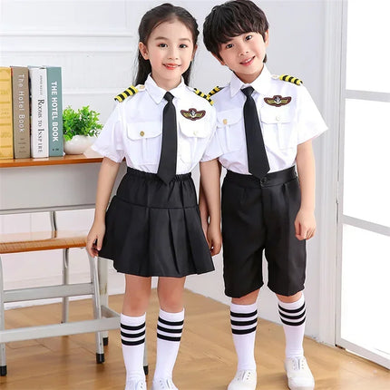 2025osplay Costumes pour infants, uniforme de pilote d'avion, vêtements de classe de profession