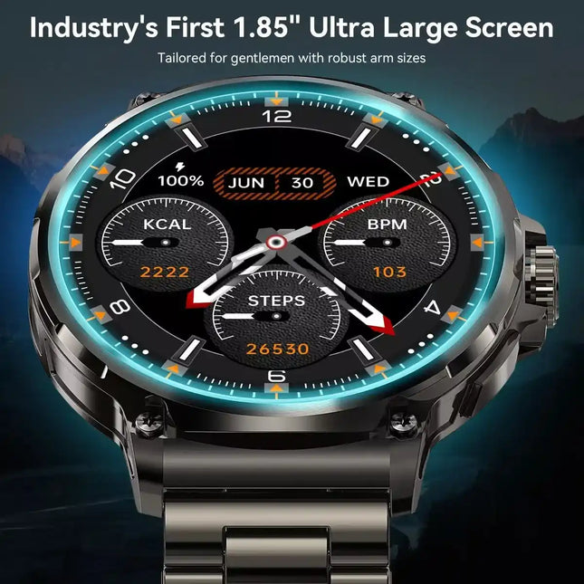 2026 Нов GPS Track Smart Watch за мъже 1.85-инчов HD AMOLED екран 710 Mah батерия Спорт Bluetooth Call Smartwatch за Android IOS