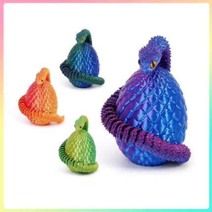 3D печатаща фигурка, играчка със змийско яйце, креативна играчка за облекчаване на стреса, аниме фигурки, подвижни, въртящи се, настолни орнаменти, подарък.