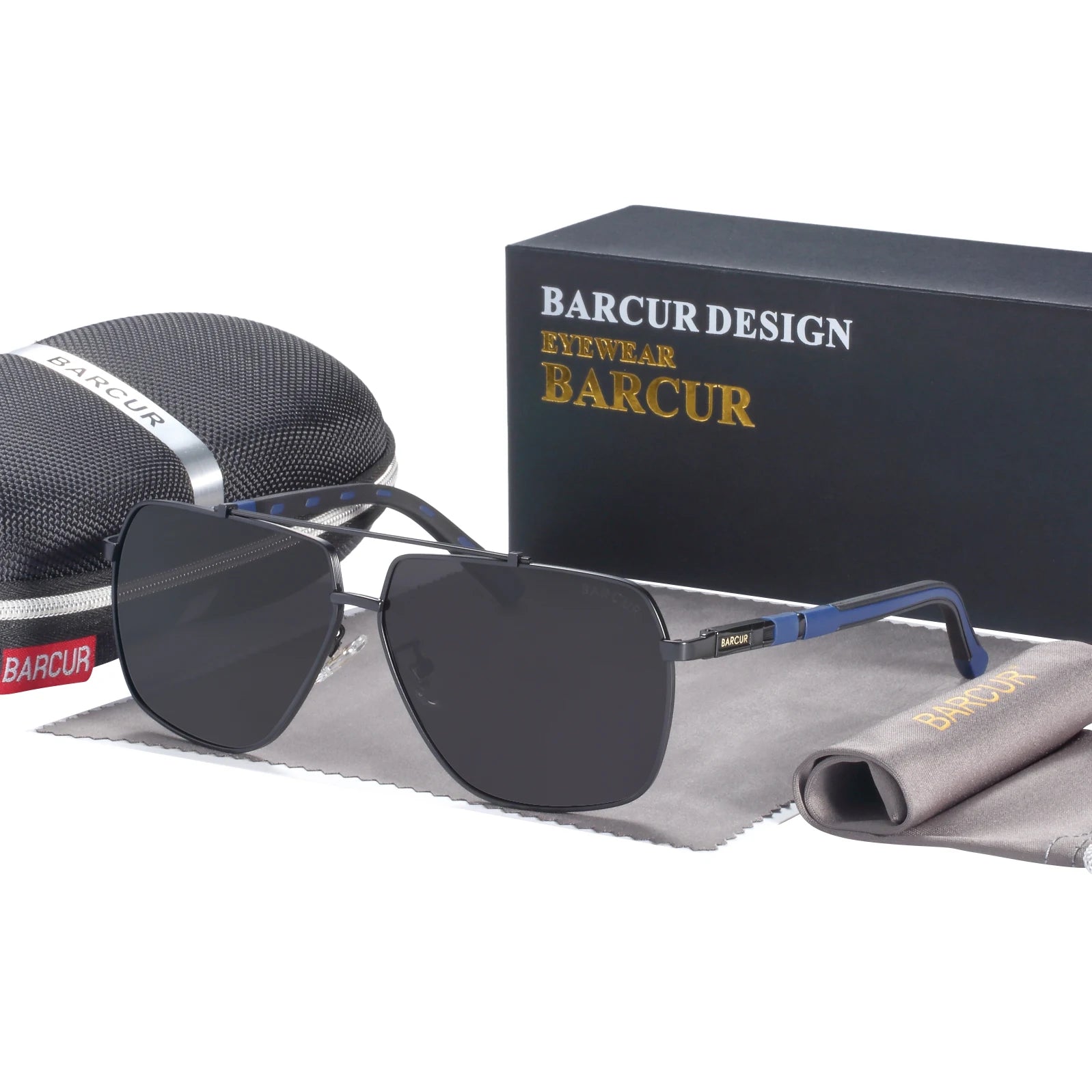 Мъжки слънчеви очила BARCUR Square, поляризирани, градиентни, за шофиране, UV400, слънчеви очила