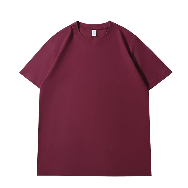 Лятна тениска за жени, памучна 2026, плътна, широка тениска, ежедневни корейски топове, плетена тениска с къс ръкав и о-образно деколте, дамски топ тениски