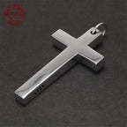 Истински плътен сребърен кръст 925 за мъже и жени минималистичен високополиран моден класически християнски молитвени бижута с Исус