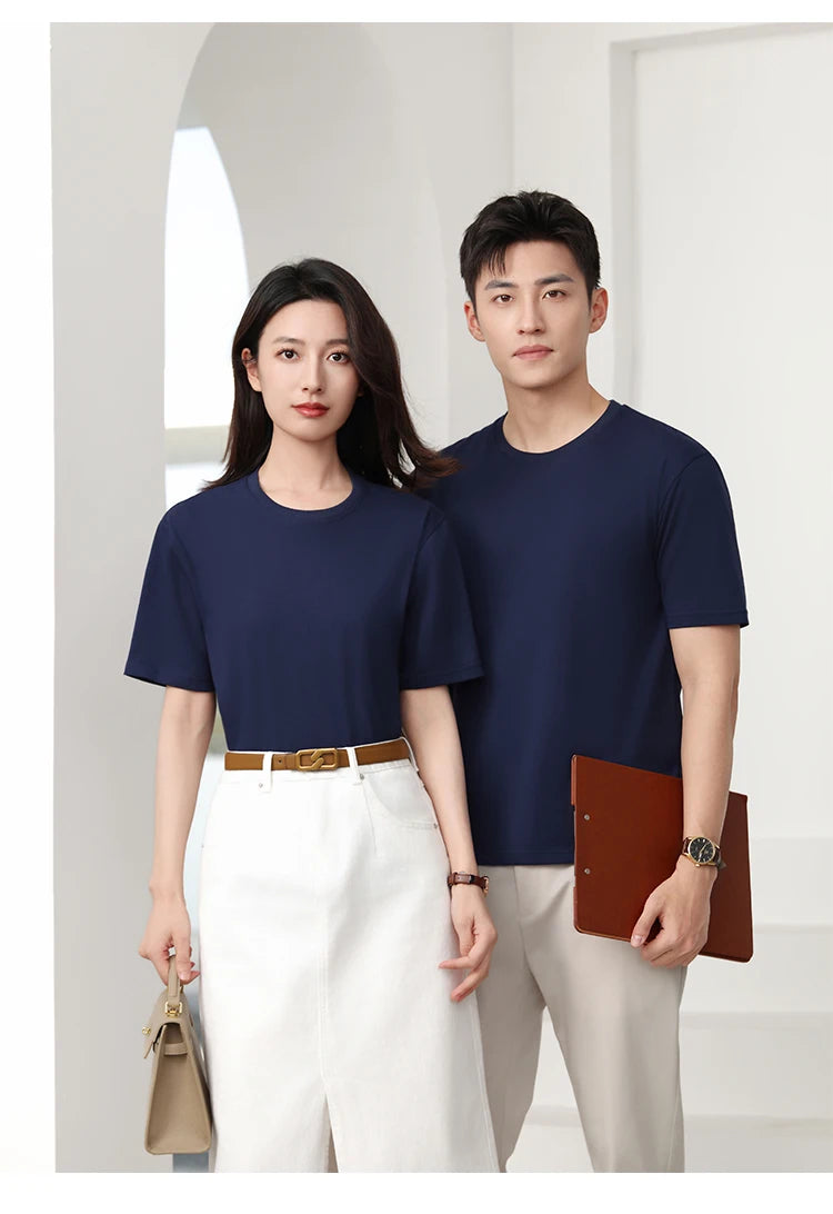 Лятна тениска за жени, памучна 2026, плътна, широка тениска, ежедневни корейски топове, плетена тениска с къс ръкав и о-образно деколте, дамски топ тениски