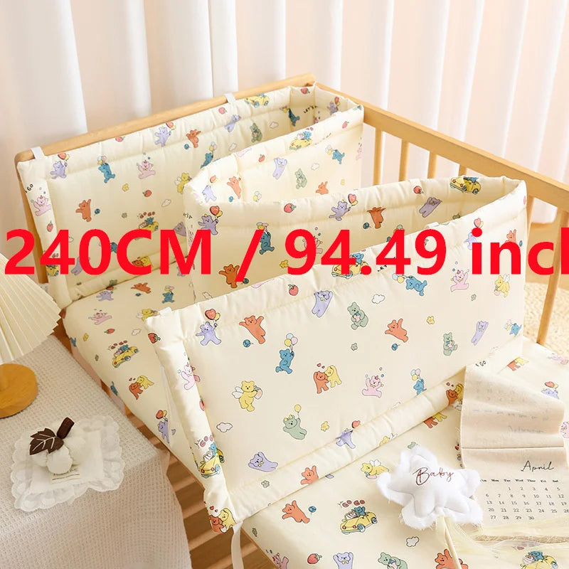 2025 Ограда за бебешко креватче Мека памучна чанта Анти-сблъсък лента Детска еднокомпонентна ограда за легло Сплескана защитна кърпа за легло Бебешка ограда