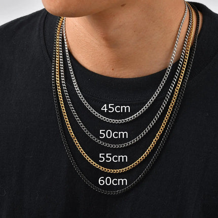 Класическо пънк кубинско колие с верижка за мъже и жени, неръждаема стомана, сиво, сребърно, златисто, черно, цвят, верига на едро