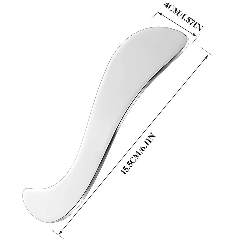 Професионални инструменти за масаж GuaSha от неръждаема стомана, инструмент за масаж с остъргване на Gua Sha, инструменти IASTM, чудесен инструмент за мобилизиране на меки тъкани