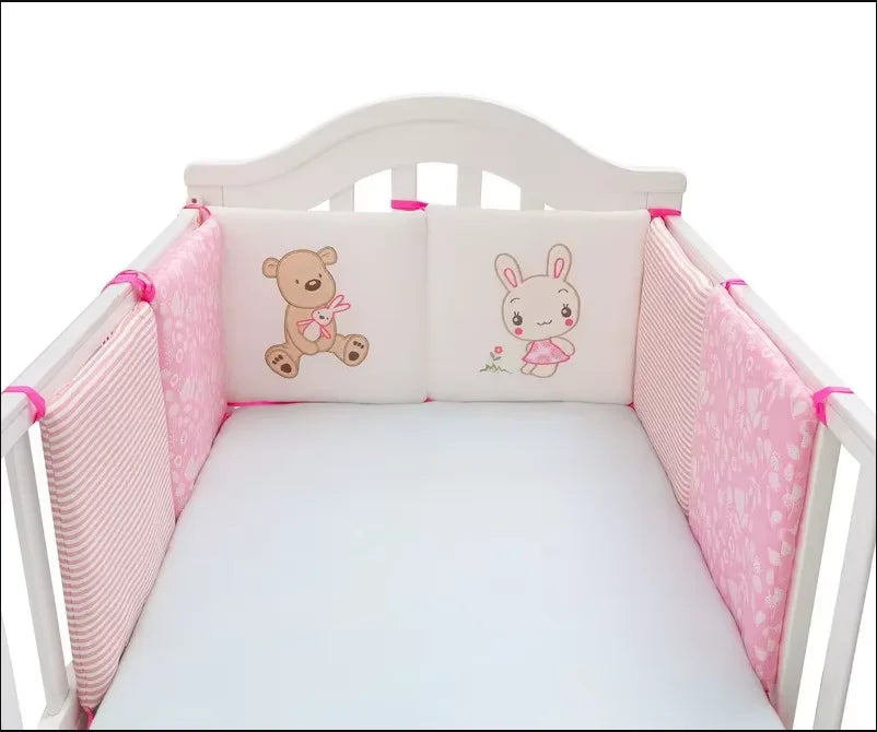 6 бр./комплект протектори за бебешко легло, подложки за предпазител за детско креватче, предпазител за бебешко легло, детско безопасно легло около памучна смес, предпазител от сблъсък и падане