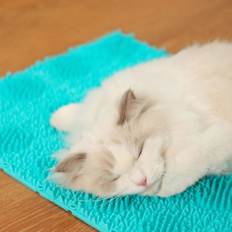 Подложка за драскане на котки, квадратна драскалка за под за домашни любимци за котки, четка за самообслужване за масаж на домашни любимци, четка за премахване на косми за котенца, аксесоари за котки