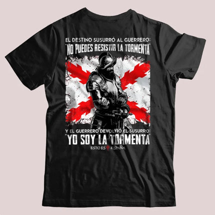 Бордо тениска с кръст и знаме "This Is Spain", ежедневна, 100% памучна, лятна, с къс ръкав и О-образно деколте