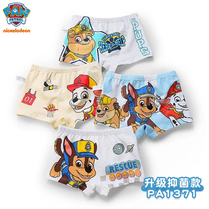Оригинални Paw Patrol 4 бр. детско бельо за момче, плоски ъглови памучни гащички за бебе А-клас, антибактериални четириъгълни шорти
