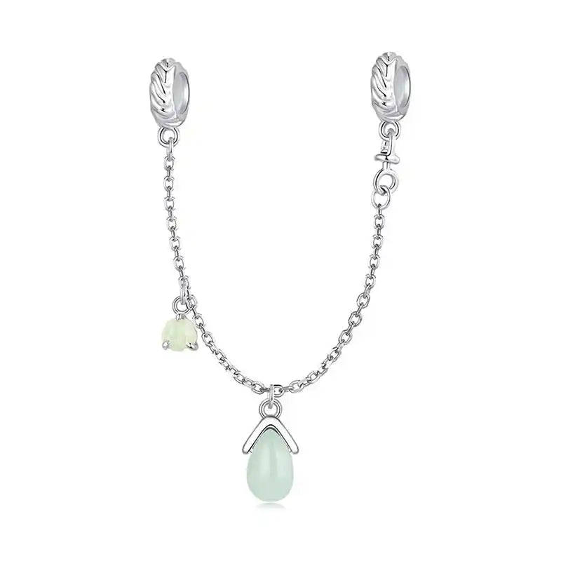 BAMOER Плътно сребро 925, зелено импресия, талисман „Водно конче“, подходящ за оригинална гривна „Направи си сам“ за бижута, аксесоари, мъниста bamoer