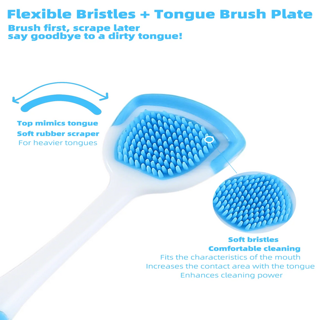 Vaclav 1 бр./4 бр./8 бр. силиконова стъргалка за език за орална хигиена, стъргалка за език за грижа за устната кухина, четка за език за почистване на хранителни остатъци