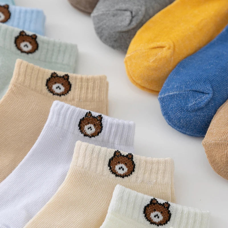 10 чифта сладки детски чорапи с шарка на мечета в произволни цветове, детски цветни чорапи до глезена, чорапи за момчета, чорапи за момичета