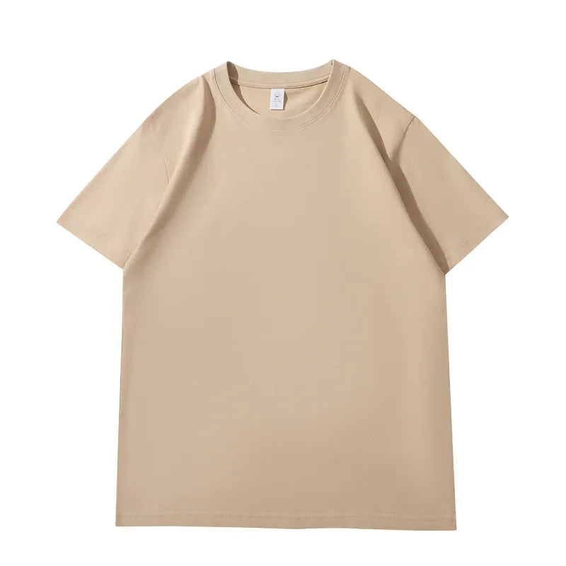 Лятна тениска за жени, памучна 2026, плътна, широка тениска, ежедневни корейски топове, плетена тениска с къс ръкав и о-образно деколте, дамски топ тениски