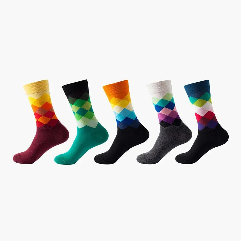 5 чифта мъжки спортни чорапи с принт, забавни, в стил Хараджуку, дамски, ежедневни, хип-хоп стил