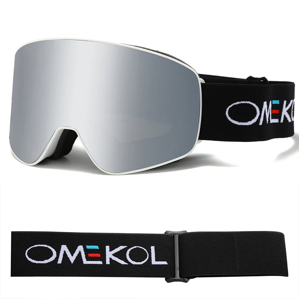 Двуслойни ски очила против мъгла, мъже и жени, маска за спорт на открито, туризъм, сняг, сноуборд, очила за снегомобили