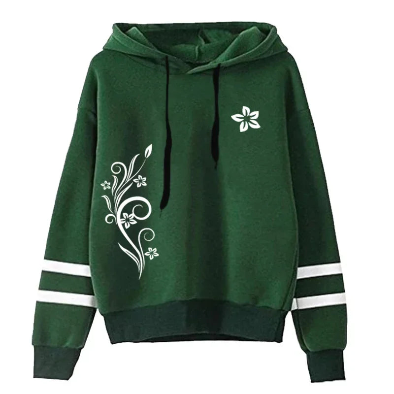 Качествен дамски анцуг, ежедневен, на открито, есенно-зимни, суитшърт с качулки, ежедневен, еднокомпонентен, раиран, суитшърт и спортни панталони, удобни за джогинг