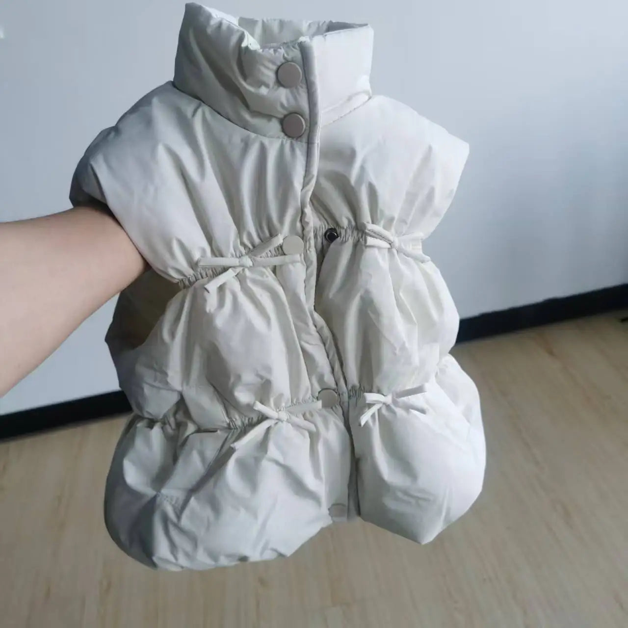 HoneyCherry Момичешка Едноцветна Жилетка Есен и Зима Нова Модерна Детска Памучна Жилетка Зимни Момичешки Бебешки Топли Жилетки