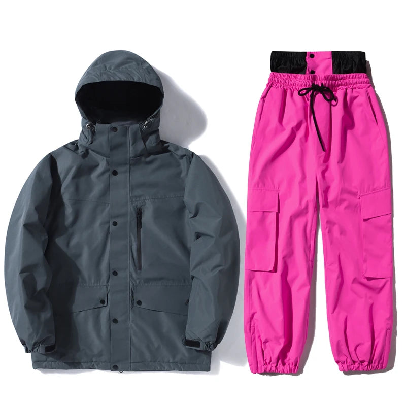 Ски дрехи за жени и мъже, ски якета, комплекти за сноуборд, ски яке и панталон, зимен костюм за дейности на открито, за жени без секс