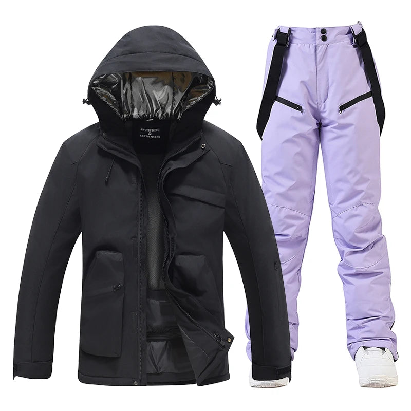 Ново, Комплекти ски костюми за мъже и жени, Водоустойчиви, Снежен костюм, Комплект ски яке и панталон, Облекло за дейности на открито, Сноуборд, Гащеризон