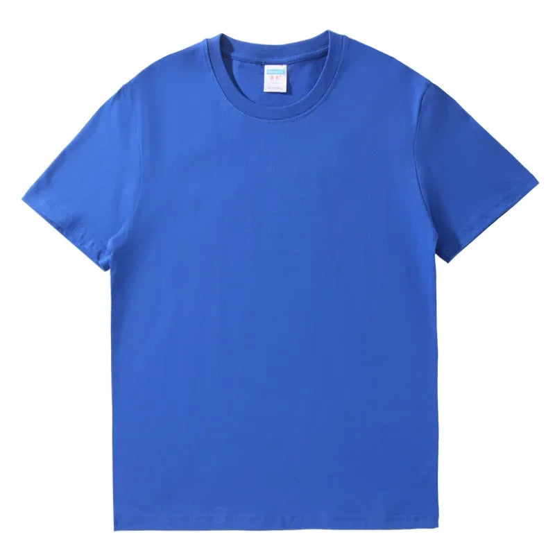 Тениски за жени 2025 Лято Топ Плътен С Къс Ръкав Свободен О-образно деколте 100% Памучни Ежедневни Дамски Тениски Harajuku Корейски Мъжки/Женски Тениски