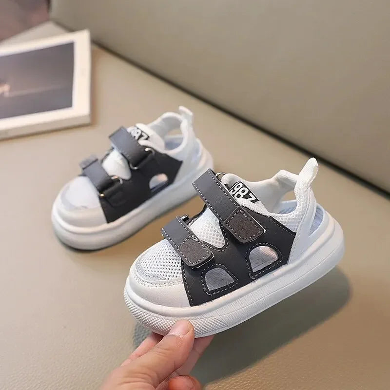Нови летни дишащи мрежести обувки, детски спортни обувки за момчета и момичета, издълбани, сандали за кънки, готини модни бебешки детски сандали