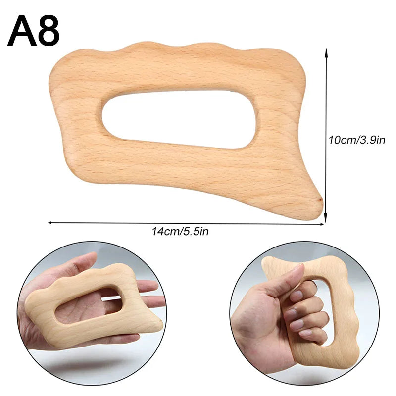 Инструменти за дървесна терапия за оформяне на тялото, дървени инструменти за масаж, лимфен дренажен масажор, инструменти за оформяне на тялото, дървени инструменти за гуа ша