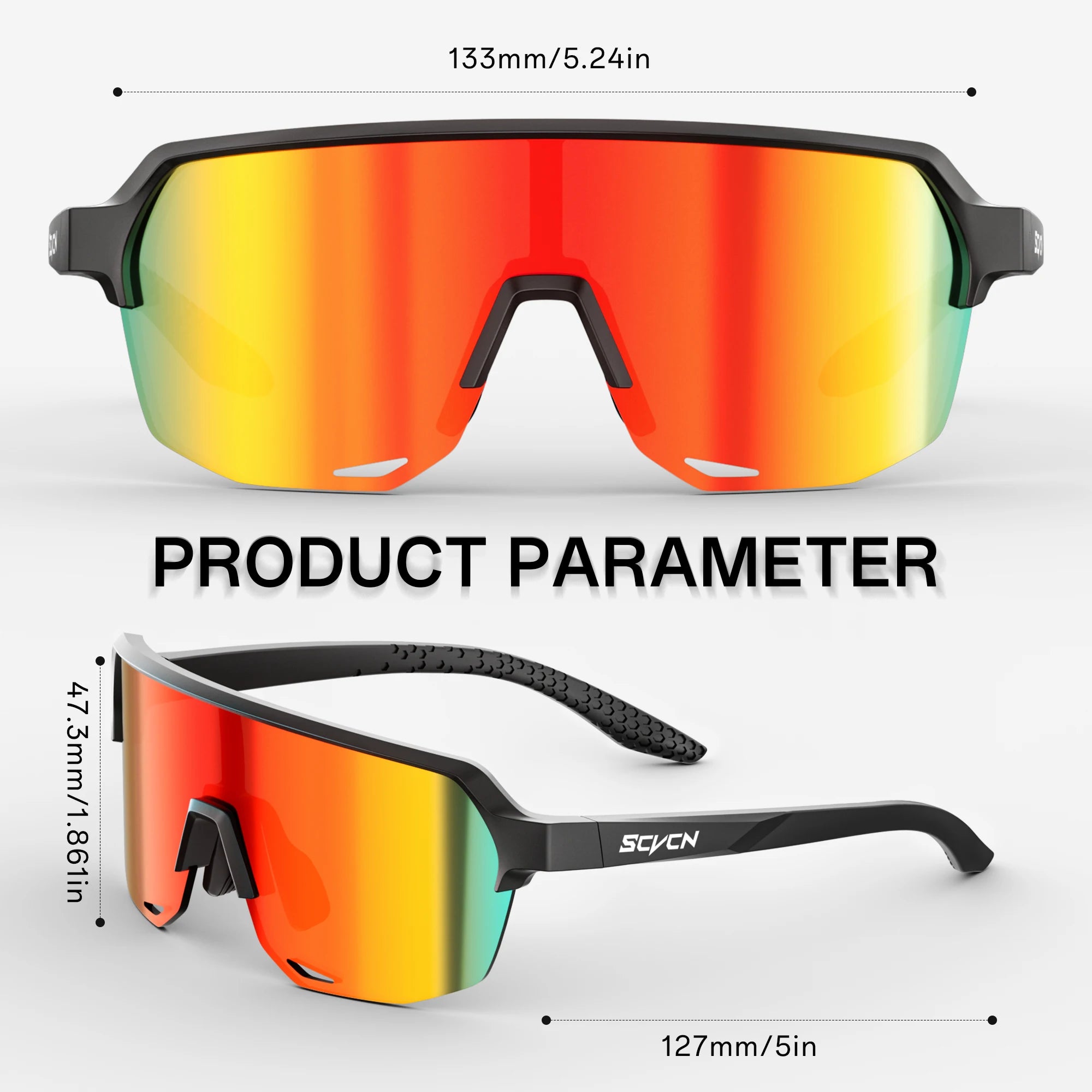 SCVCN Нови детски спортни слънчеви очила за открито UV400 за момчета и момичета, очила за колоездене, детски планински и тунинговани очила за бягане, колоездене и къмпинг