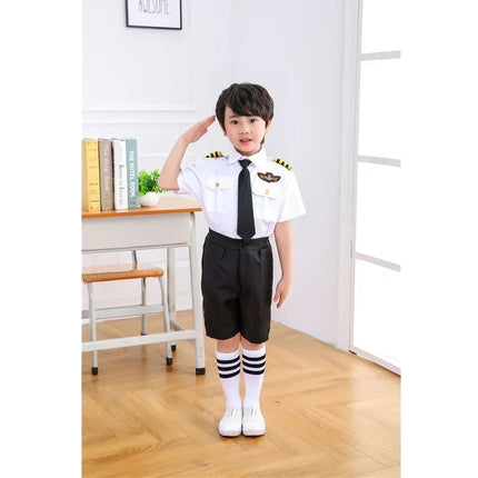 2025osplay Costumes pour infants, uniforme de pilote d'avion, vêtements de classe de profession