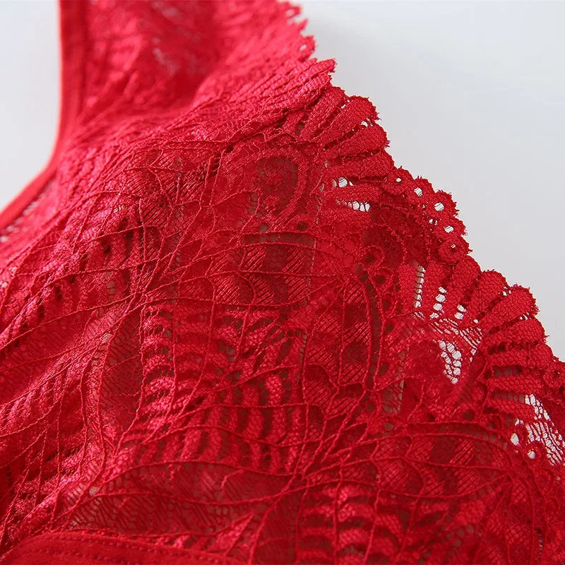 Секси дантелени бикини, кухи дишащи дамски бельо с ниска талия, плътен цвят, съблазнителни бродирани модни бикини, удобни