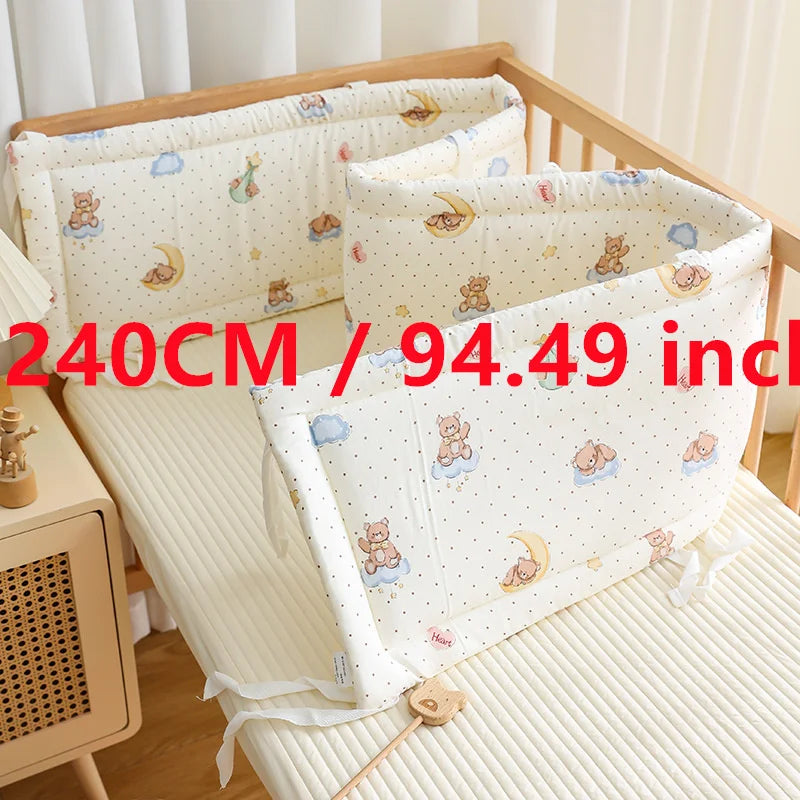 2025 Ограда за бебешко креватче Мека памучна чанта Анти-сблъсък лента Детска еднокомпонентна ограда за легло Сплескана защитна кърпа за легло Бебешка ограда