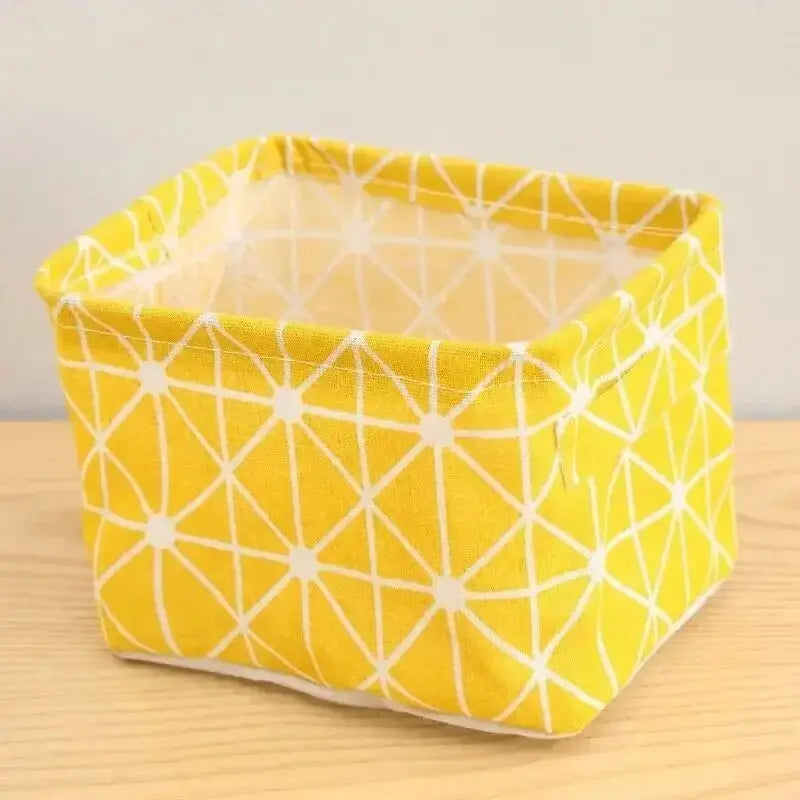 1 бр. памучен/ленен плат, водоустойчива настолна кошница за съхранение на дреболии, кутия за съхранение на козметични играчки, бельо, чорапи, чанта за съхранение на дрехи