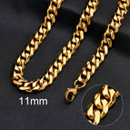 11mm Gold Cuban / 60cm 24inch