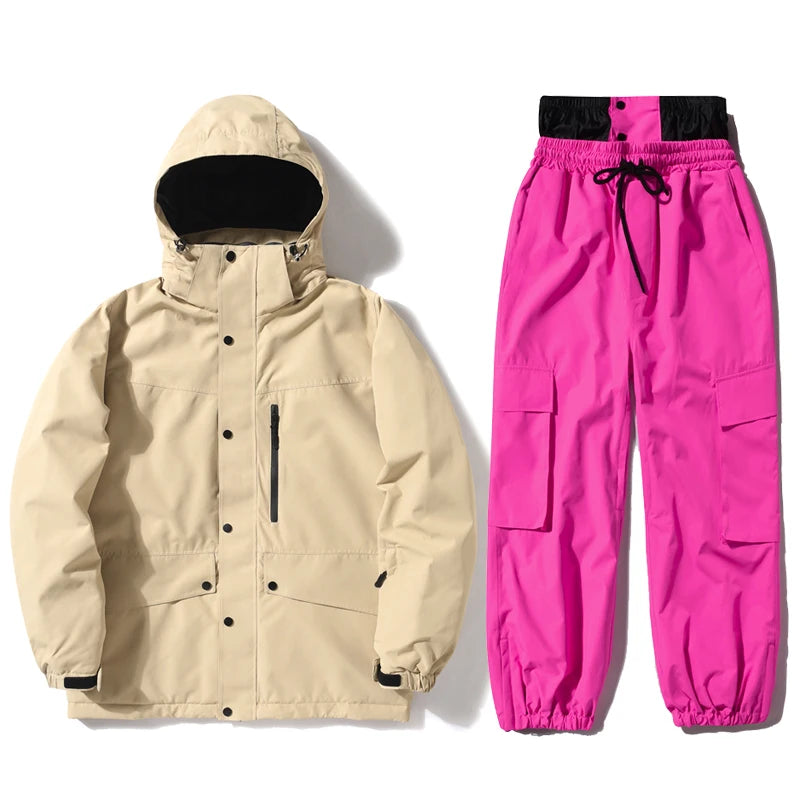 Ски дрехи за жени и мъже, ски якета, комплекти за сноуборд, ски яке и панталон, зимен костюм за дейности на открито, за жени без секс