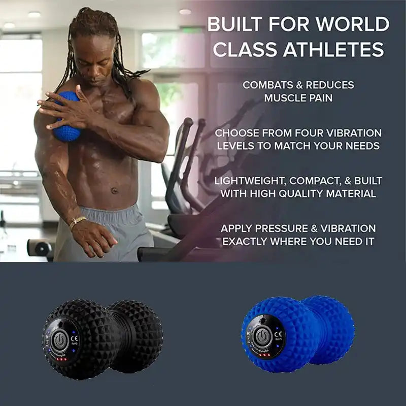 Електрическа вибрираща топка с фъстъци, акумулаторна пластмасова ролка, инструмент за дълбоко възстановяване на тъкани, терапевтичен инструмент за мускулен масаж