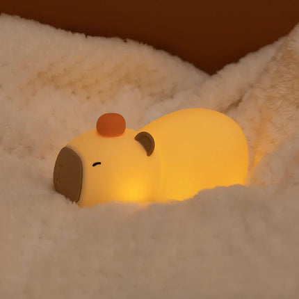 Capybara Сладка силиконова LED нощна лампа с анимационен филм USB презареждаща се димираща нощна лампа за детска стая декорация подарък за рожден ден