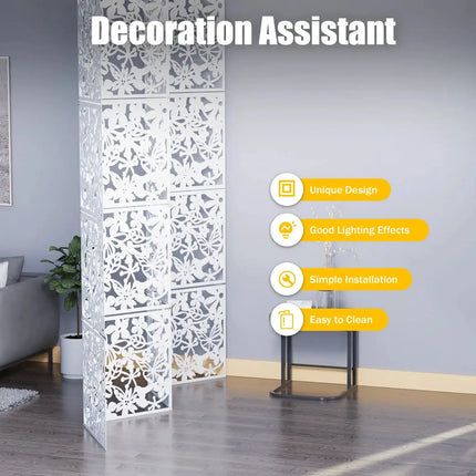 12 бр. Висящи прегради за стая, 40X40 см PVC екран с пеперуда, цвете, птица, кухи цветя, висящи прегради за стая
