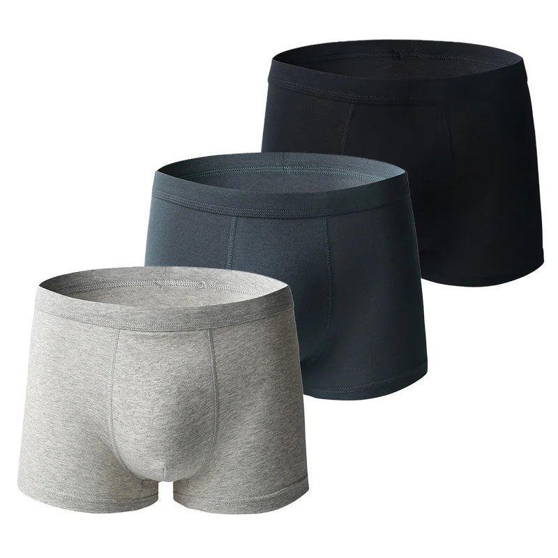 Комплект от 3 боксерки за момчета, висококачествени памучни дишащи боксерки за тийнейджъри, плътни, за зрели тийнейджъри, еластични мъжки боксерки