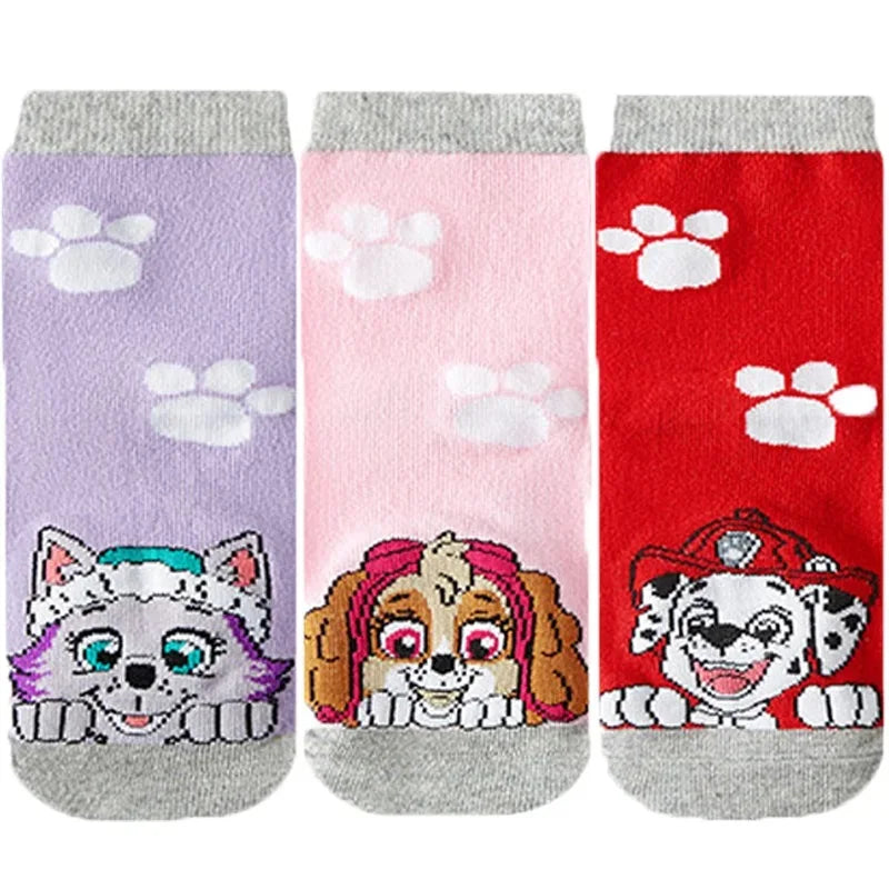 3 чифта/комплект оригинални детски чорапи Paw Patrol, сладки анимационни чорапи, детски модни средни чорапи, памучни чорапи за момчета и момичета, 2-7 години