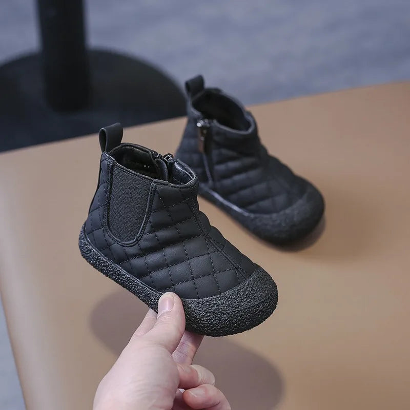 Зимни ботуши за бебета момчета, обувки за сняг за момичета, плюшени детски памучни обувки, неплъзгащи се детски ежедневни обувки, обувки за бебета и малки деца