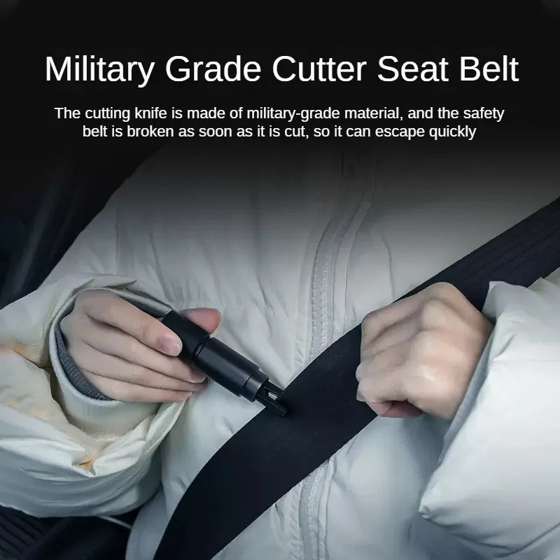 LEIBOO 2 в 1 Чук за безопасност на автомобила, авариен чукач за стъкло, високотвърда волфрамова стомана, резачка за предпазни колани, спасителен инструмент, автомобилни аксесоари